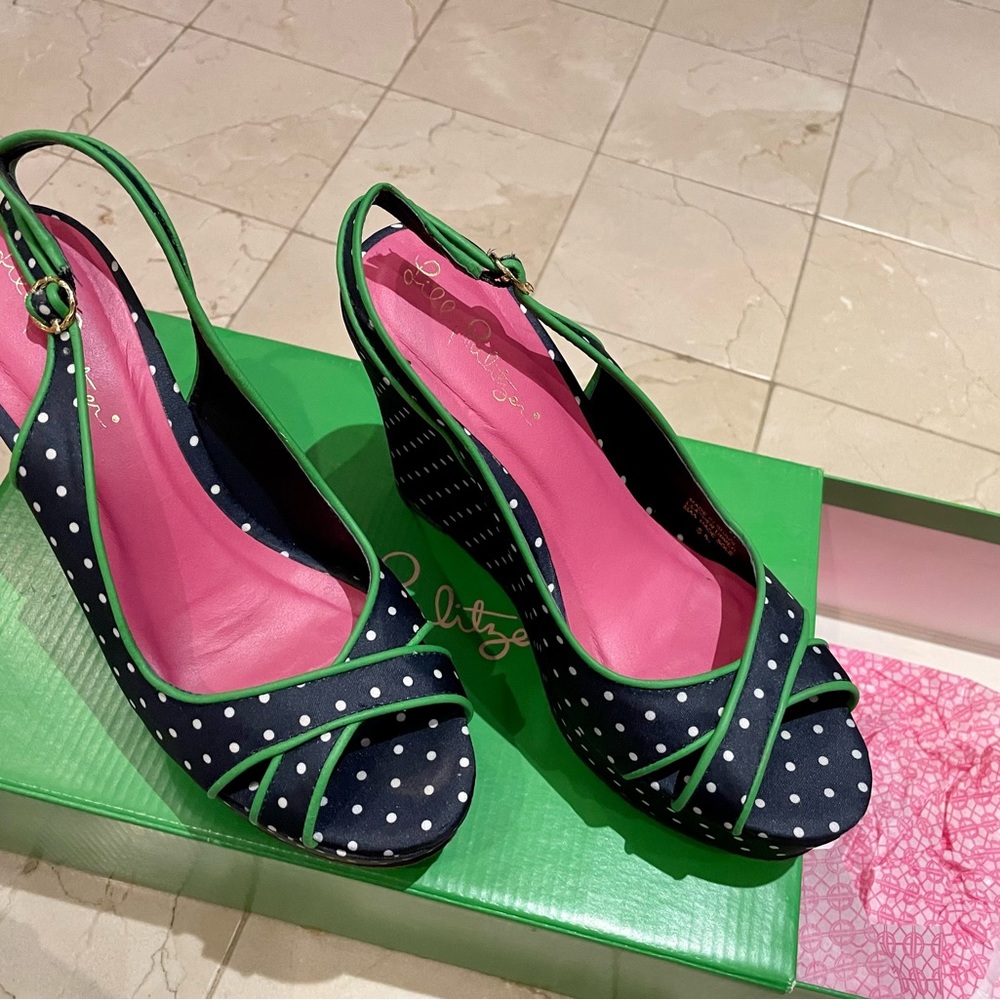 NIB Lily Pulitzer Wedge with Polka Dots